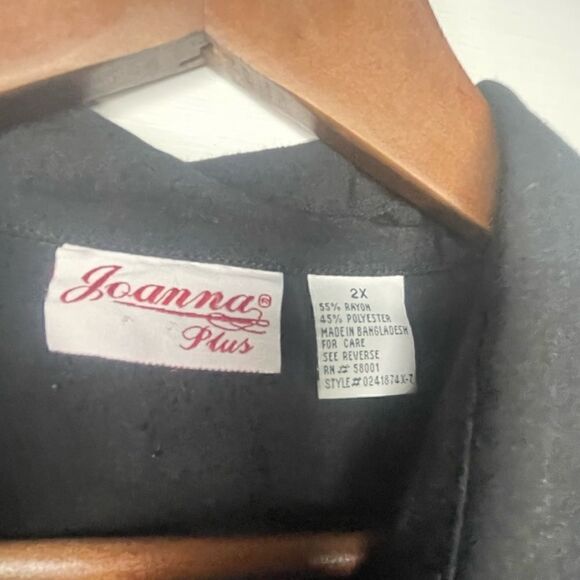 Joanna Plus Vintage Boyfriend Black Button Up Blouse - Picture 11 of 13